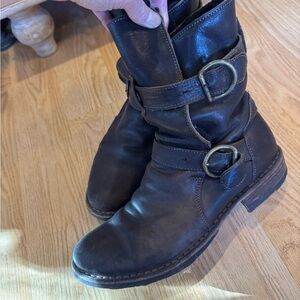 Fiorentini + Baker Dark Brown Leather Moto Boots
